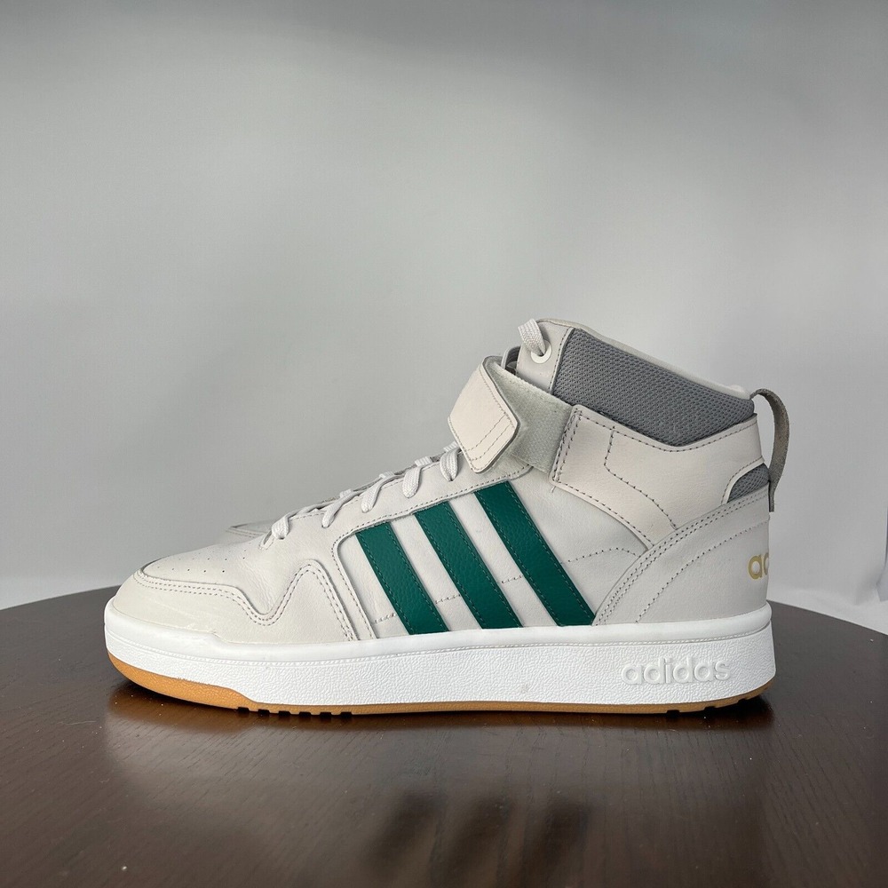 Adidas Postmove Shoes Men's 10.5 White Green Athletic Mid Top Sneakers GZ1339‎
